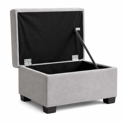 Milan Footstool Chenille Fabric With Storage Black, Grey or Mink