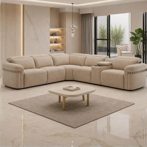 Buxley 5 Seater Electric Reclining Corner Sofa with Console