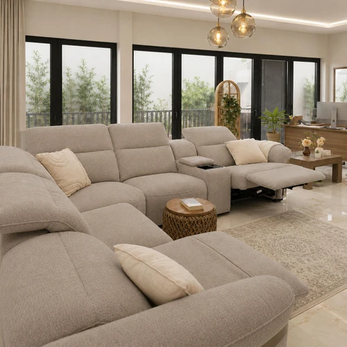 Buxley 5 Seater Electric Reclining Corner Sofa with Console