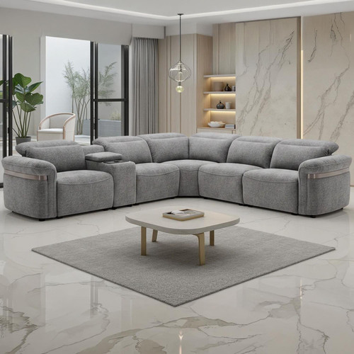 Buxley 5 Seater Electric Reclining Corner Sofa with Console