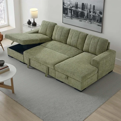 Comaro U Shaped Sofa Bed Twin Storage Chaises – 5 Seater