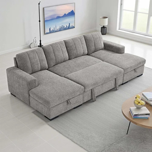 Comaro U Shaped Sofa Bed Twin Storage Chaises – 5 Seater