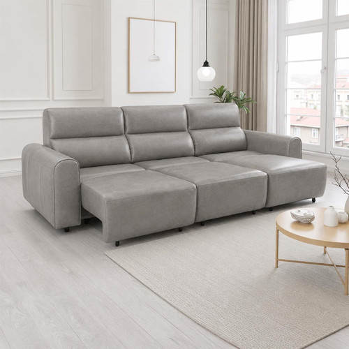 Corby 3 Seater Electric Recliner Sofa Leather