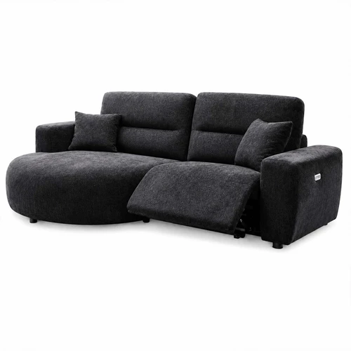 Denton Electric Recliner Chaise Chenille Fabric Sofa