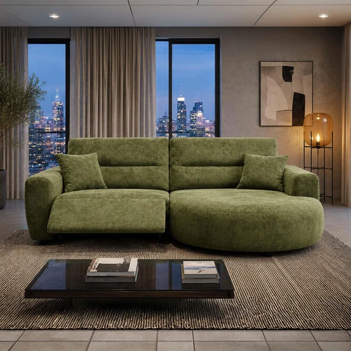 Denton Electric Recliner Chaise Chenille Fabric Sofa