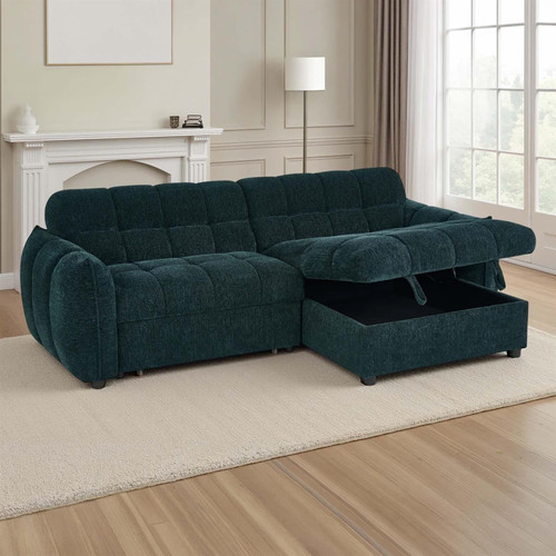 Fenton Universal Corner Sofa Bed with Storage Chaise Chenille Fabric