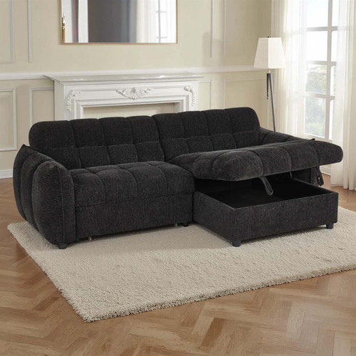 Fenton Universal Corner Sofa Bed with Storage Chaise Chenille Fabric