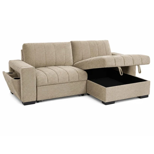Frankie Universal Corner Sofa Bed with Storage, USB & Cupholder