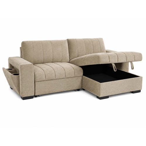 Frankie Universal Corner Sofa Bed with Storage, USB & Cupholder