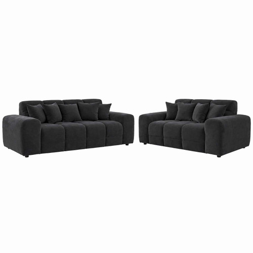 Jenson Plush Velvet 3 + 2 Seater Sofa Set