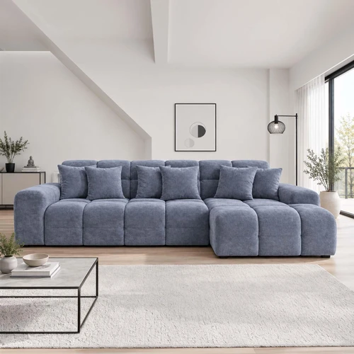 Jenson Plush Velvet Corner Sofa L Shaped 4 Seater