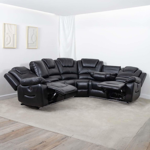 Oxbridge 5 Seater Electric Reclining Corner Sofa with LED Lights
