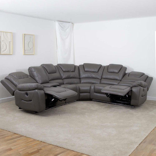 Oxbridge 5 Seater Electric Reclining Corner Sofa with LED Lights