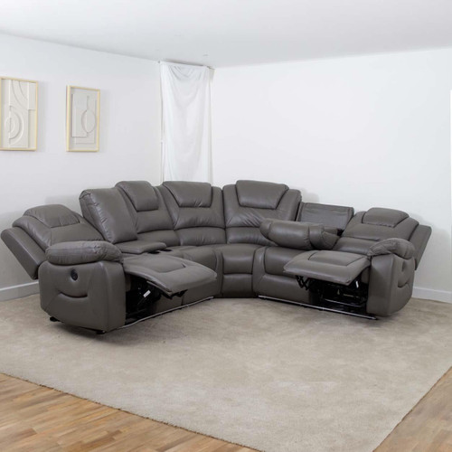 Oxbridge 5 Seater Electric Reclining Corner Sofa with LED Lights