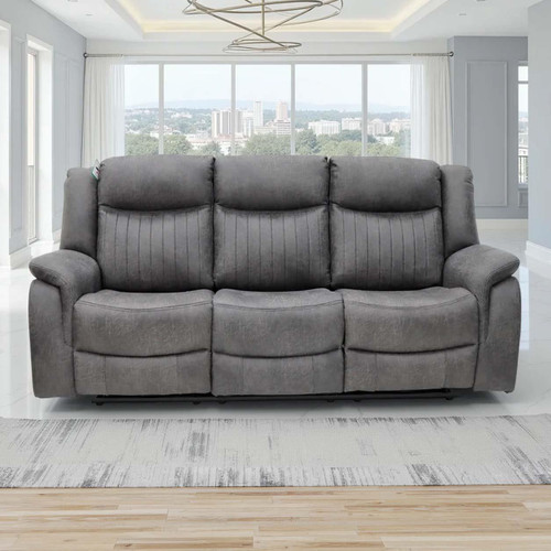 Lennox Grey Tech Fabric 3 + 2 Sofa Suite Electric Recliner