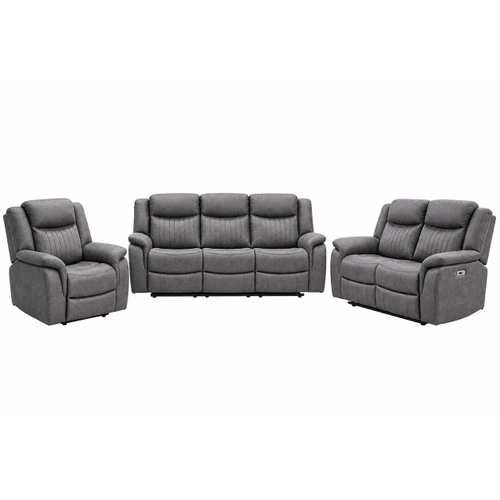 Lennox Grey Tech Fabric 3 + 2 + 1 Three Piece Sofa Suite