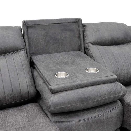 Lennox Grey Tech Fabric 3 + 2 + 1 Three Piece Sofa Suite