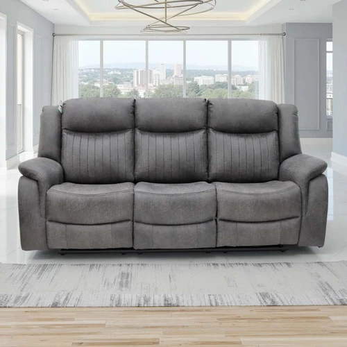 Lennox Grey Tech Fabric 3 Seater Electric Recliner Sofa