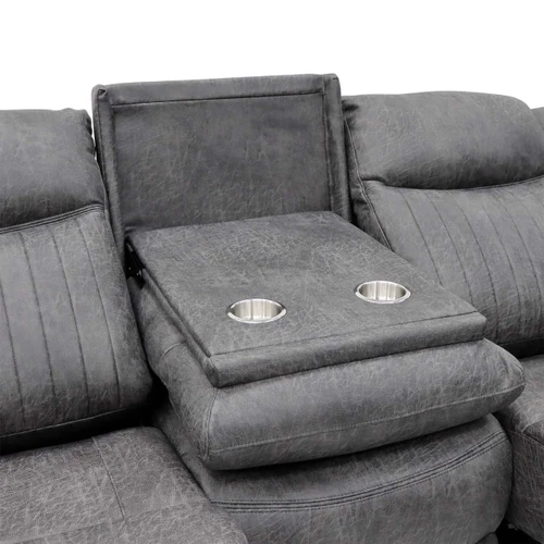 Lennox Grey Tech Fabric 3 Seater Electric Recliner Sofa
