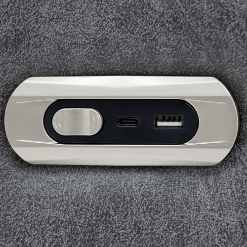 Lennox Grey Tech Fabric 2 Seater Sofa with USB & USB-C Charging
