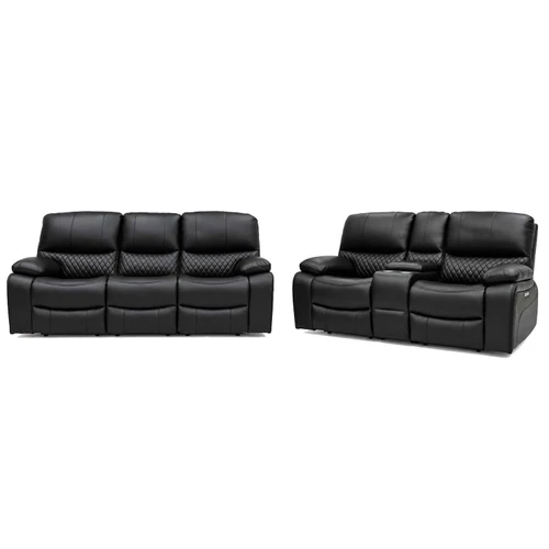 Bentley Black Electric Reclining 3 + 2 Seater Sofa Suite