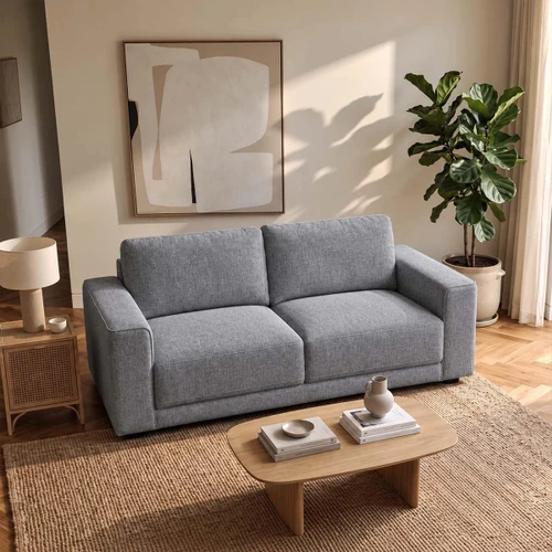 Melrose 2 Seater Woven Fabric Sofa Beige or Grey