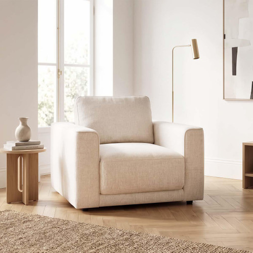Melrose 3 + 2 + 1 Woven Fabric Three Piece Sofa Suite Beige or Grey