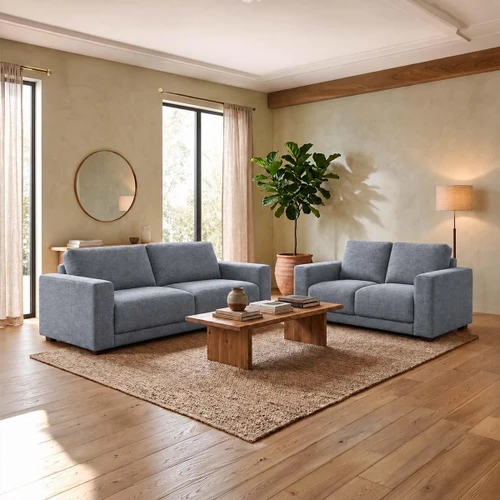 Melrose 3 + 2 Woven Fabric Sofa Suite Beige or Grey