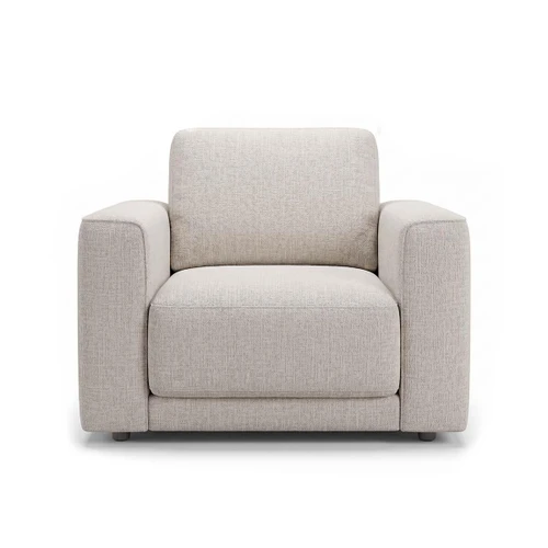 Melrose Armchair Woven Fabric Sofa Beige or Grey