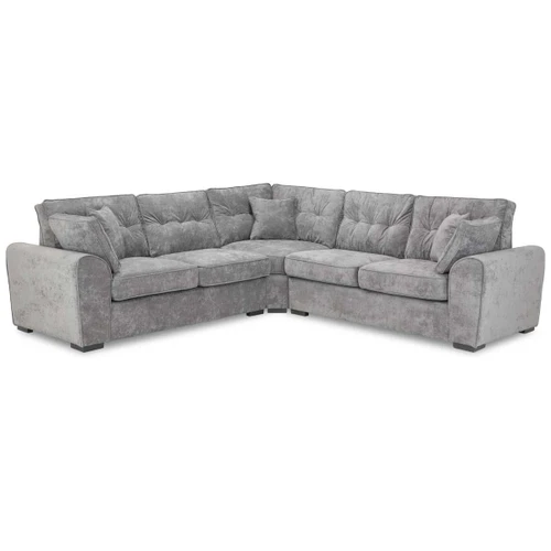 Montford Grey Fabric L Shaped 5 Seater Corner Sofa