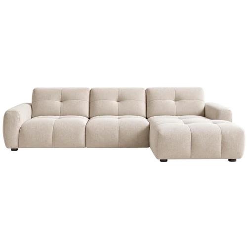 Marsha Large L Shaped Chaise Corner Sofa Fabric Beige or Grey