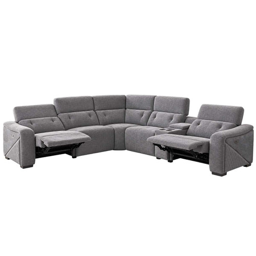 Oxley 5 Seater Electric Recliner Corner Sofa – Beige or Grey