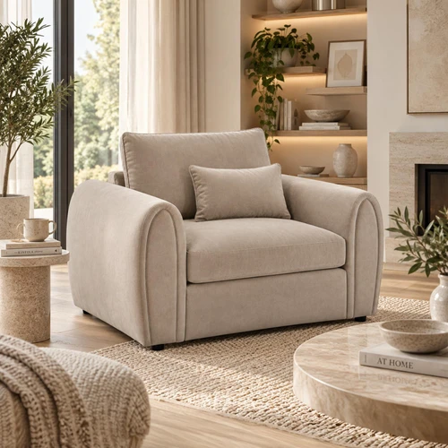 Mercer Plush Velvet Armchair – Grey or Beige