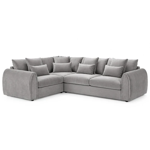 Mercer Plush Velvet L Shaped 4 Seater Corner Sofa