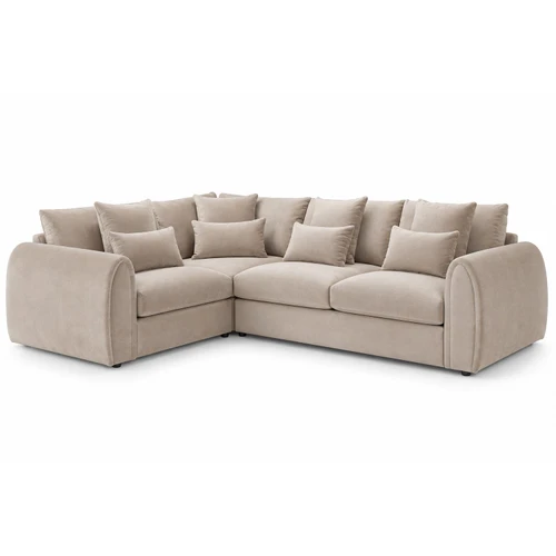 Mercer Plush Velvet L Shaped 4 Seater Corner Sofa