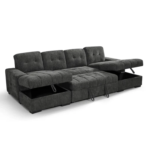Luna U-Shaped Sofa Bed with Dual Storage Chaises