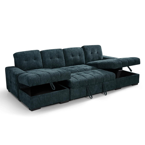 Luna U-Shaped Sofa Bed with Dual Storage Chaises