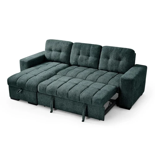 Luna Beige Universal Corner Sofa Bed with Storage Chaise