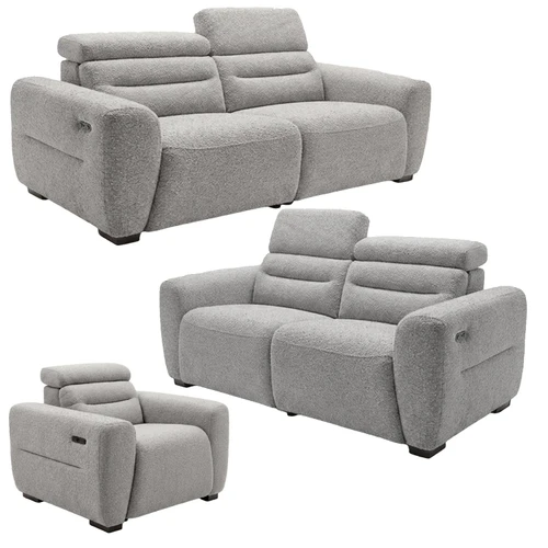 Thornton 3 Piece Electric Recliner Sofa Suite Boucle Fabric