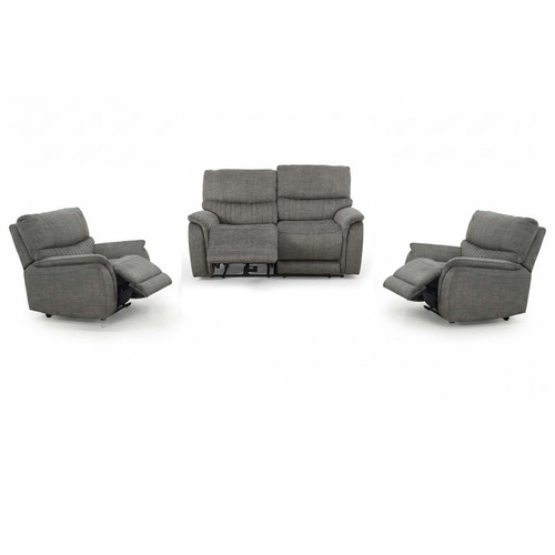Hoxley  Charcoal Electric Reclining 3 Piece Sofa Suite 2 + 1 + 1