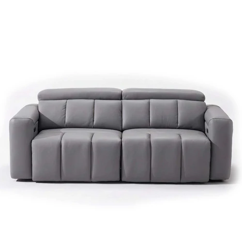 Delilah Electric Reclining Grey 3 Seater Sofa With Soundbar