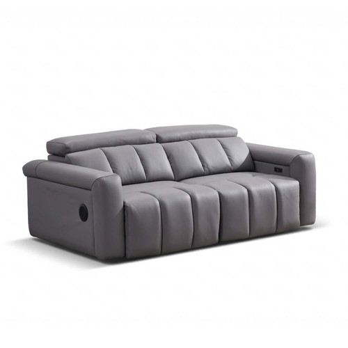 Delilah Electric Reclining Grey 3 Seater Sofa With Soundbar
