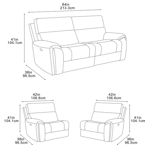 Valtos 3 + 2 Electric Recliner Sofa Suite Grey or Truffle
