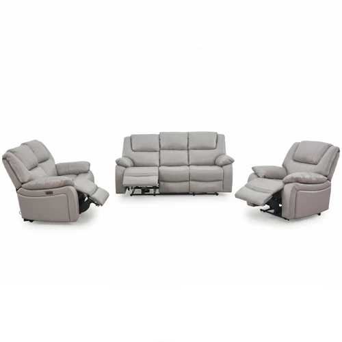 Knowle  Pisa Grey Electric Reclining 3 Piece Sofa Suite 3 + 2 + 1