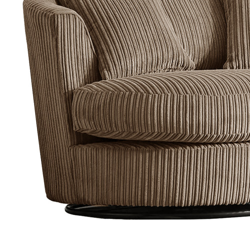 Oxford Modern Cord Fabric Swivel Chair