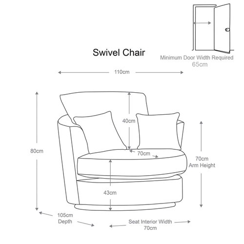 Oxford Modern Jumbo Cord Fabric Swivel Chair