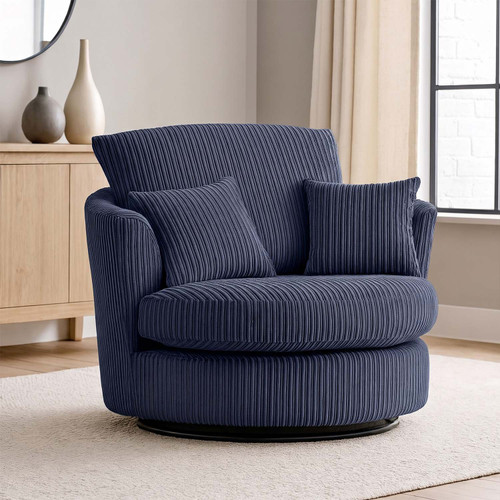 Oxford Modern Jumbo Cord Fabric Swivel Chair