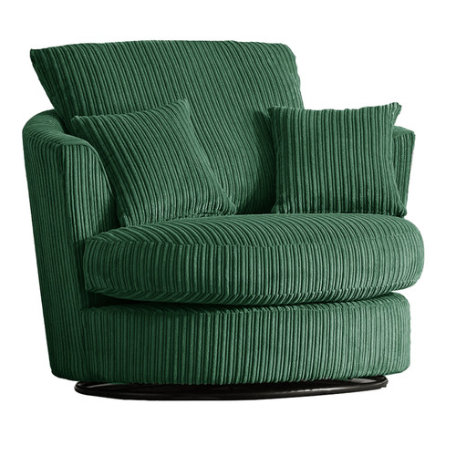 Oxford Modern Jumbo Cord Fabric Swivel Chair