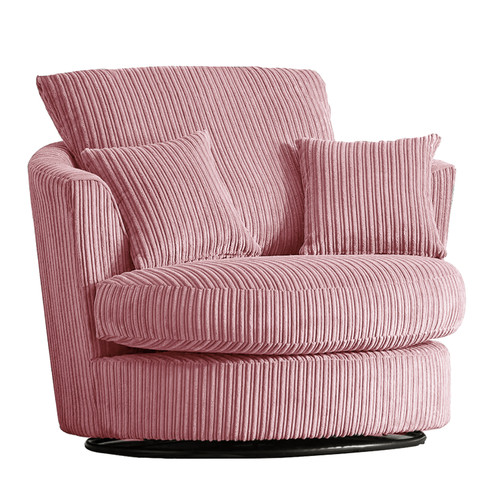 Oxford Modern Jumbo Cord Fabric Swivel Chair