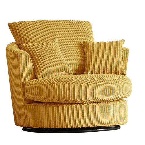 Oxford Modern Jumbo Cord Fabric Swivel Chair